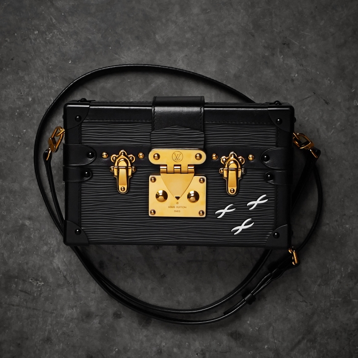 Louis Vuitton Black Epi Leather Petite Malles Clutch Bag